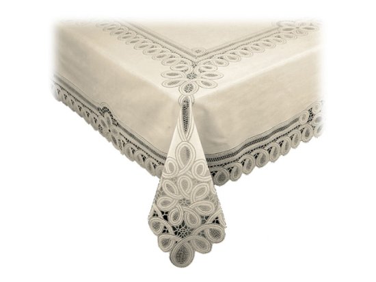 Скатерть ПВХ ажурная TOWA 120х150см Красотка/Pretty бежевая, арт.5177
