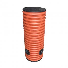 Колодец дренажный смотровой 368/315х2000 мм с тремя отводами 110 мм с дном и крышкой