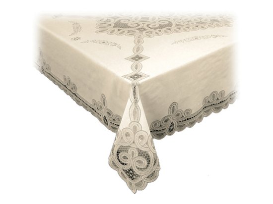 Скатерть ПВХ ажурная TOWA 130х160см Легенда/Legend бежевая, арт.5175