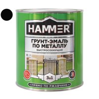 Грунт-эмаль по металлу HAMMER 2,7кг черная, арт.ЭК000125870