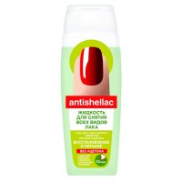 Жидкость для снятия гель-лака ANTISHELLAC Восстановление и Питание без ацетона 110мл