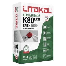 Клей плиточный LITOKOL Литофлекс К80 Эко/Litoflex K80 Eco беспылевой 25кг