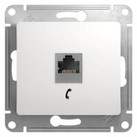 Розетка 1 пост телефонная RJ11 SYSTEME ELECTRIC Glossa белый