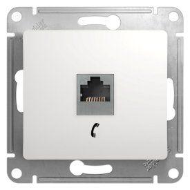 Розетка 1 пост телефонная RJ11 SYSTEME ELECTRIC Glossa белый