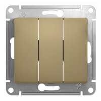 Выключатель 3-клавишный SYSTEME ELECTRIC Glossa титан