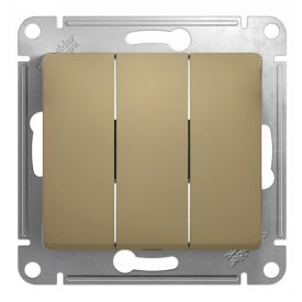 Выключатель 3-клавишный SYSTEME ELECTRIC Glossa титан