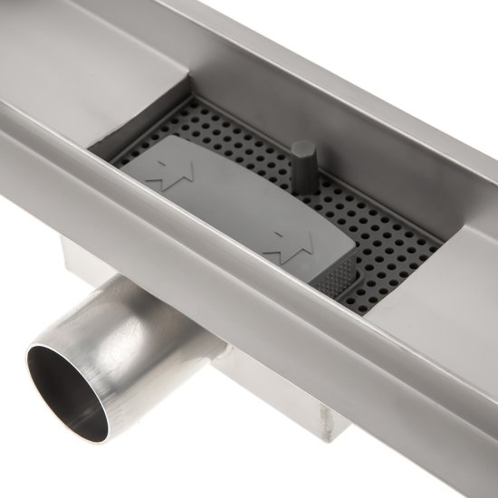 Лоток душевой Ore с гидрозатвором 300х65 мм d40 мм решетка из нержавеющей стали (Drain H3)