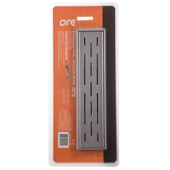 Лоток душевой Ore с гидрозатвором 300х65 мм d40 мм решетка из нержавеющей стали (Drain H3)