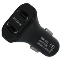 Разветвитель прикуривателя 12/24В 2 гнезда 2 USB