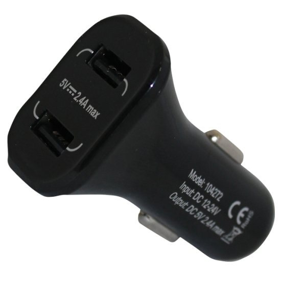 Разветвитель прикуривателя 12/24В 2 гнезда 2 USB