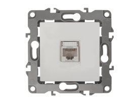 Розетка компьютерная 1 пост ЭРА серия 12 RJ45 слоновая кость