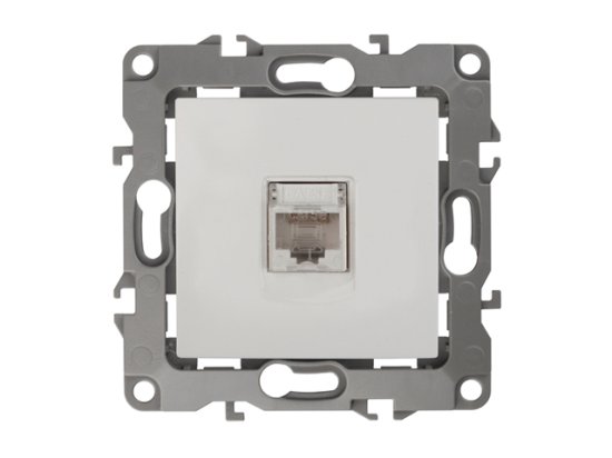 Розетка компьютерная 1 пост ЭРА серия 12 RJ45 слоновая кость