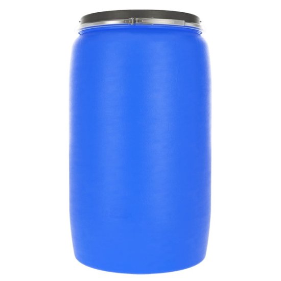 Бочка 227л полиэтиленовая с крышкой и хомутом