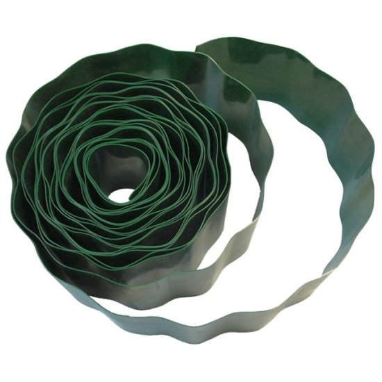 Лента бордюрная ПРОТЭКТ гофра 10см зелёная 9м