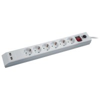 Сетевой фильтр NAVIGATOR 71 864 NSP-USB-06-180-ESC 3x1 6 гнезд 1,8м белый