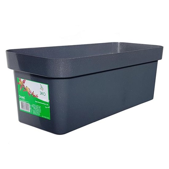 Ящик балконный ЭКО 40см пластик тёмно-серый