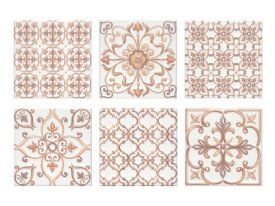 Плитка настенная KERAMA MARAZZI 20х20 орнамент бежевый