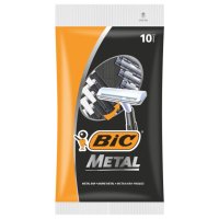 Станок для бритья BIC Metal 10шт с защитным металлическим покрытием одноразовый