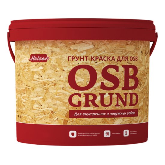 Грунт-краска HOLZER OSB Grund для OSB база С 15кг бесцветный, арт.83660
