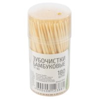 Зубочистки РЫЖИЙ КОТ 180шт бамбук банка
