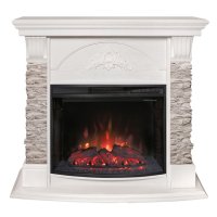 Каминокомплект REALFLAME ATHENA GR STD/EUG/25.5/24 WT+EVRIKA 25.5 LED белый дуб МДФ/шпон/камень