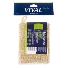 Мочалка VIVAL брикет 16х11,5х3,5см конопля, хлопок