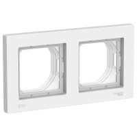 Рамка 2 поста Atlas Design aqua IP44 белый