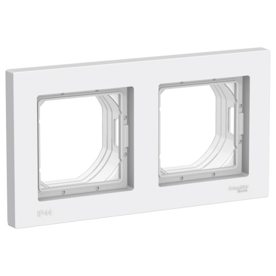 Рамка 2 поста Atlas Design aqua IP44 белый