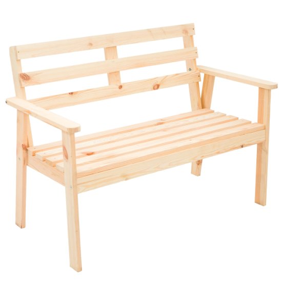 Скамья Грета двухместная сосна 115х64х82см