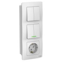 Блок SYSTEME ELECTRIC BLANCA выключатель 4-клавишный с индикацией / 2-клавишный выключатель /розет