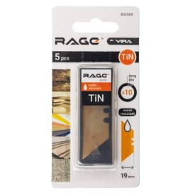 Лезвие для ножа RAGE by VIRA трапециевидное 19мм 5шт титан покрытие