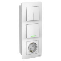 Блок SYSTEME ELECTRIC BLANCA выключатель 1-клавишный с индикацией / 2-клавишный выключатель /розет