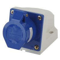 Розетка силовая стационарная ЭРА 2Р+Е 16А 220В IP44 синий