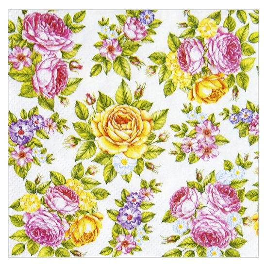 Салфетки BOUQUET De Luxe Поле роз 3-слойные 24х24см 25шт