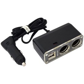 Разветвитель прикуривателя 12/24В 2 гнезда 2 USB