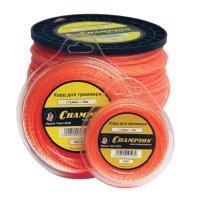 Леска для триммера CHAMPION Square Twist duo 2,4мм 12м витой квадрат