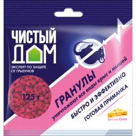 Средство от крыс и мышей Чистый Дом гранулы с запахом сыра 125г