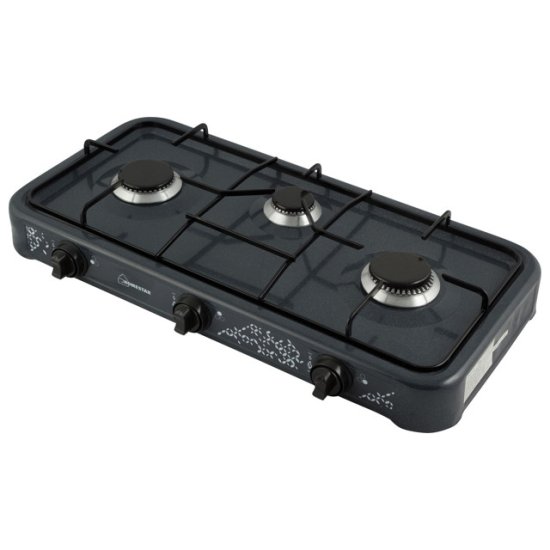Плитка газовая HOMESTAR HS-1203 3 конфорки черная