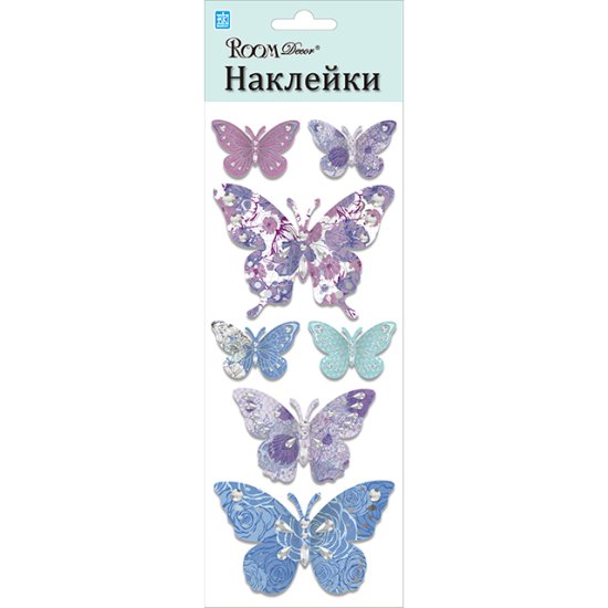 Наклейка ROOMDECOR Бабочки декупаж 10х25см, арт. RKA 7602