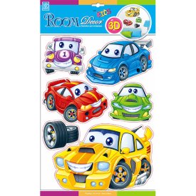 Наклейка ROOMDECOR Машинки с глазками 30х42см, арт.POA 1024