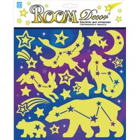Наклейка ROOMDECOR Светящиеся созвездия 25х25см, арт.RKA 3407