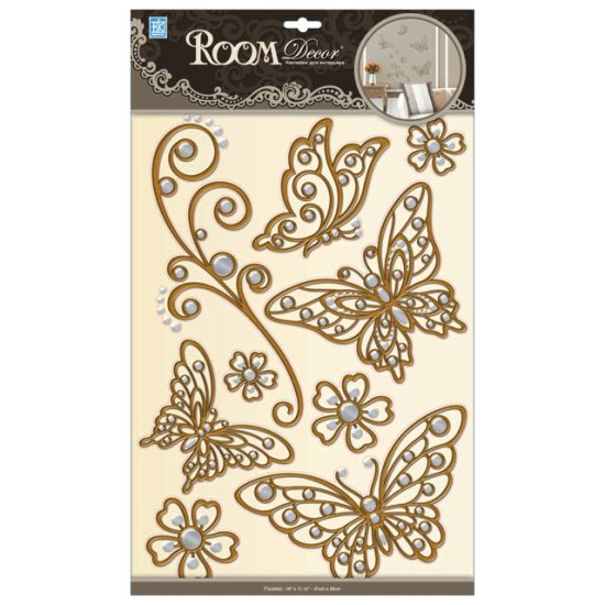 Наклейка ROOMDECOR Бабочки ажурные 30х42см, арт.POA 5801