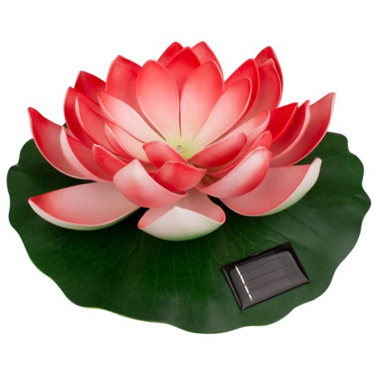 Фигурка для водоема Лотос с подсветкой на солнечной батарее 28х10см