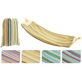 Гамак 200х100см до 120кг с сумкой полосатый в асс-те