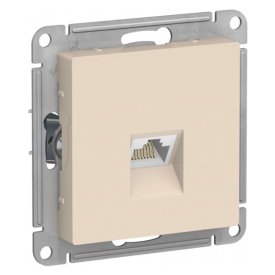 Розетка компьютерная 1 пост SYSTEME ELECTRIC Atlas Design RJ45 бежевый