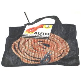 Трос буксировочный TOP AUTO Премиум канат 12мм 6м 10т 2 скобы сумка