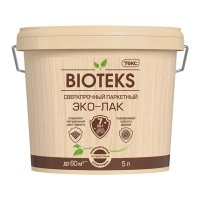 Лак акриловый паркетный ТЕКС Bioteks Эко-Лак база LD полуматовый 5л бесцветный, арт.700000856