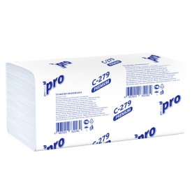 Полотенца бумажные PROTISSUE Premium листовые 2-слойные 200 листов 23х21см V-сложения