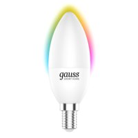 Лампа GAUSS Smart Home 5Вт Е14 LED 470Лм 2700/6500К С37 RGBW свеча дим