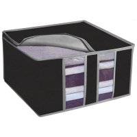 Коробка для хранения РЫЖИЙ КОТ Black 40х40х25см спанбонд, ПВХ черный